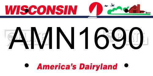 AMN1690 Wisconsin License Plate