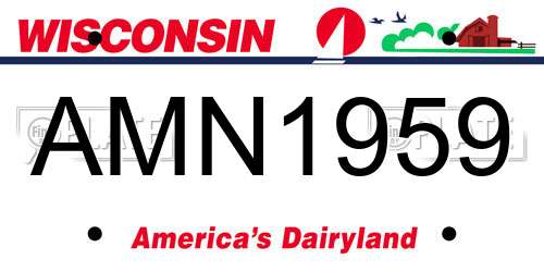 AMN1959 Wisconsin License Plate