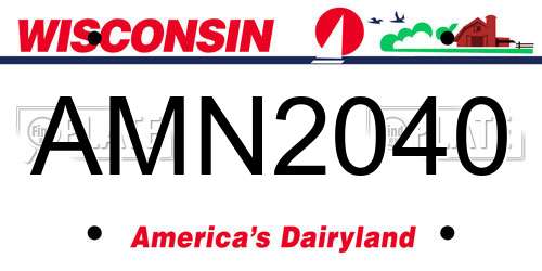 AMN2040 Wisconsin License Plate