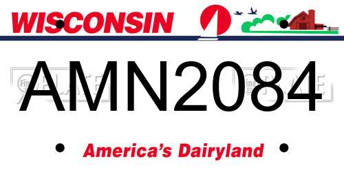 AMN2084 Wisconsin License Plate