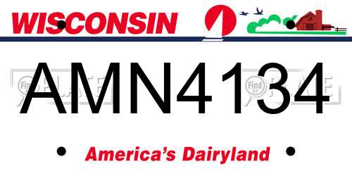 AMN4134 Wisconsin License Plate
