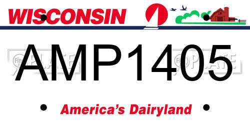 AMP1405 Wisconsin License Plate