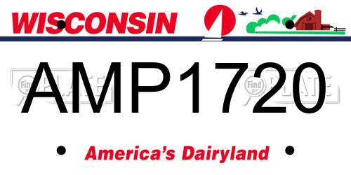 AMP1720 Wisconsin License Plate