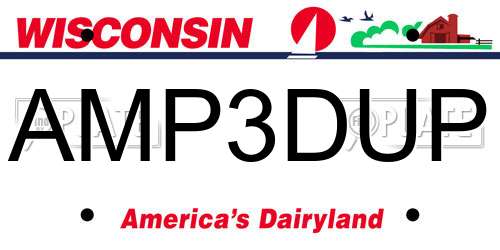 AMP3DUP Wisconsin License Plate