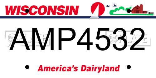 AMP4532 Wisconsin License Plate