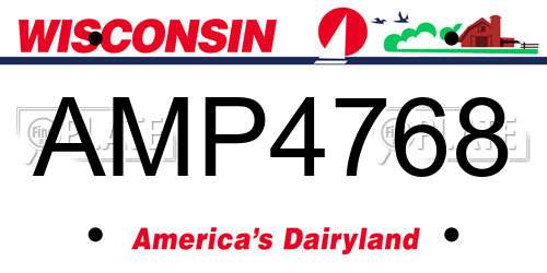 AMP4768 Wisconsin License Plate