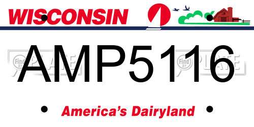 AMP5116 Wisconsin License Plate