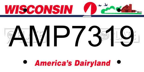 AMP7319 Wisconsin License Plate