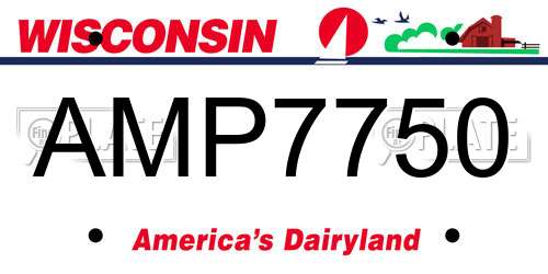 AMP7750 Wisconsin License Plate