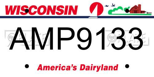 AMP9133 Wisconsin License Plate