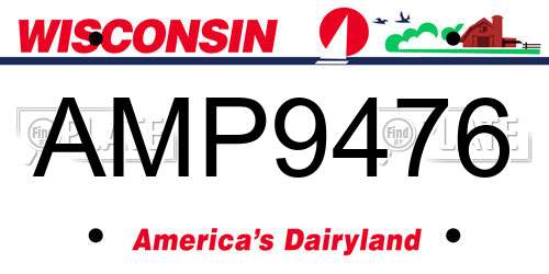 AMP9476 Wisconsin License Plate