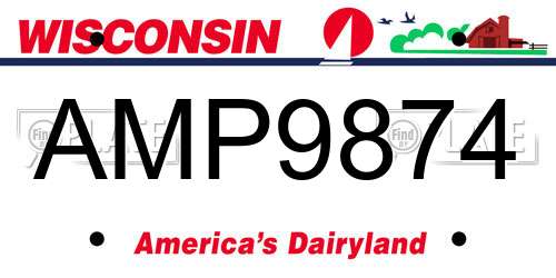 AMP9874 Wisconsin License Plate