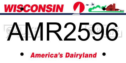 AMR2596 Wisconsin License Plate