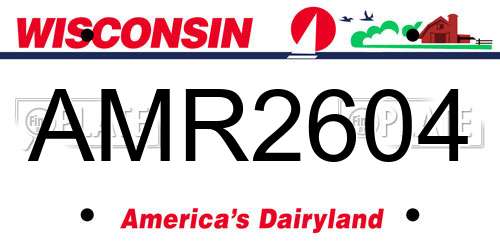 AMR2604 Wisconsin License Plate