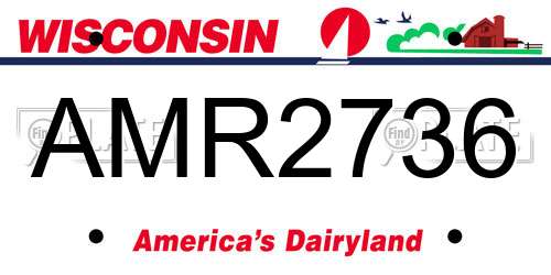 AMR2736 Wisconsin License Plate