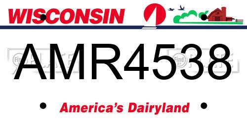 AMR4538 Wisconsin License Plate