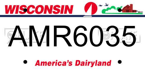 AMR6035 Wisconsin License Plate