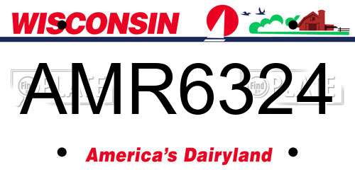 AMR6324 Wisconsin License Plate