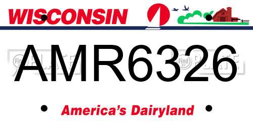 AMR6326 Wisconsin License Plate