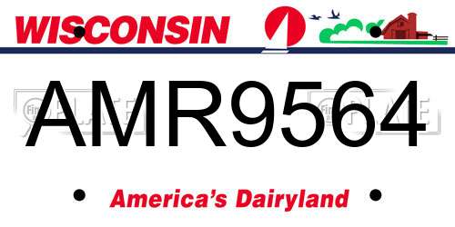 AMR9564 Wisconsin License Plate