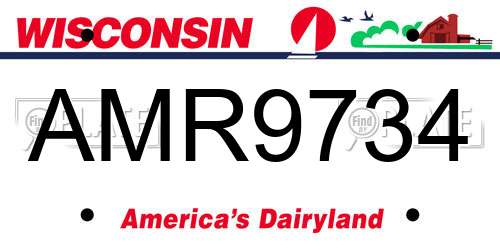 AMR9734 Wisconsin License Plate