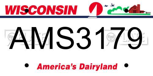 AMS3179 Wisconsin License Plate