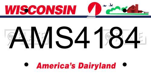 AMS4184 Wisconsin License Plate