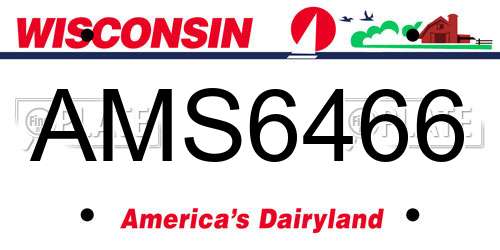 AMS6466 Wisconsin License Plate