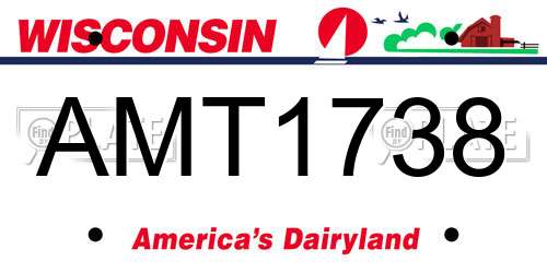 AMT1738 Wisconsin License Plate