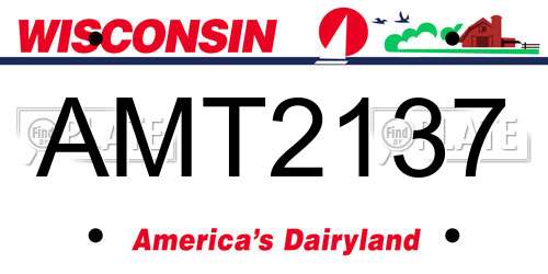 AMT2137 Wisconsin License Plate