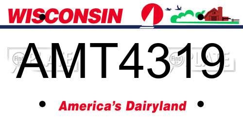 AMT4319 Wisconsin License Plate