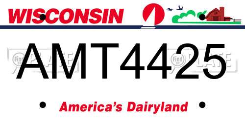 AMT4425 Wisconsin License Plate