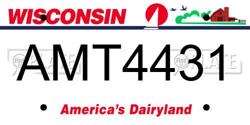 AMT4431 Wisconsin License Plate