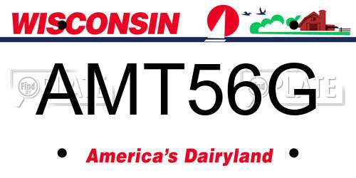 AMT56G Wisconsin License Plate