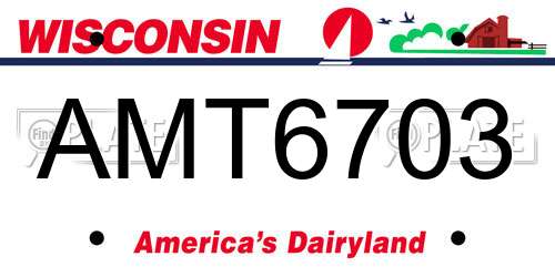AMT6703 Wisconsin License Plate