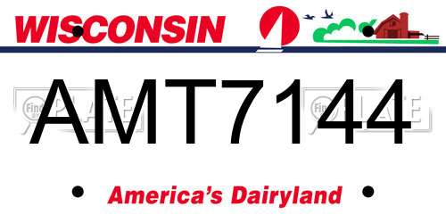 AMT7144 Wisconsin License Plate