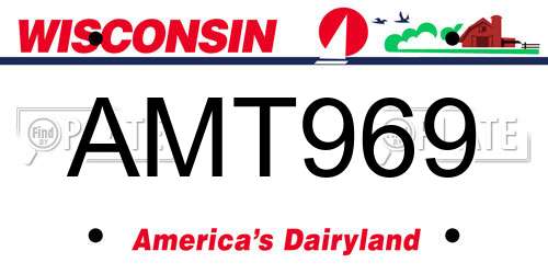 AMT969 Wisconsin License Plate