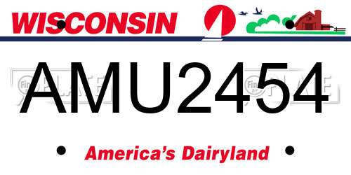 AMU2454 Wisconsin License Plate