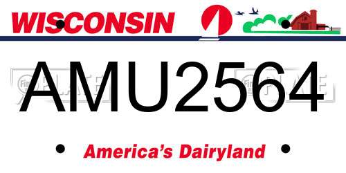AMU2564 Wisconsin License Plate