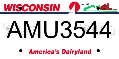 AMU3544 Wisconsin License Plate