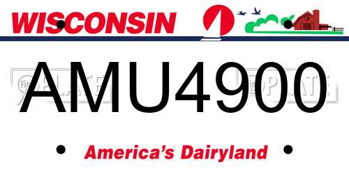AMU4900 Wisconsin License Plate
