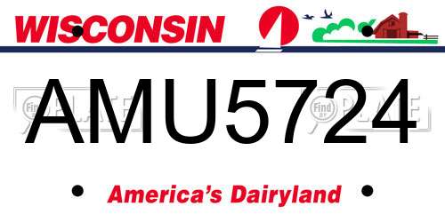 AMU5724 Wisconsin License Plate