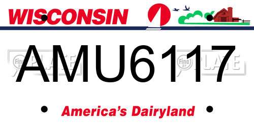 AMU6117 Wisconsin License Plate
