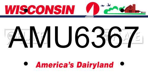 AMU6367 Wisconsin License Plate
