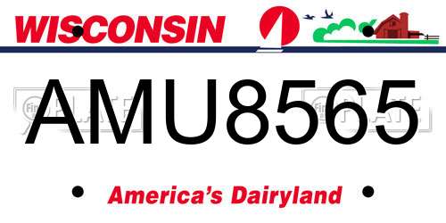 AMU8565 Wisconsin License Plate