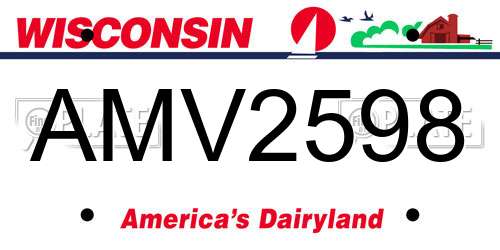 AMV2598 Wisconsin License Plate