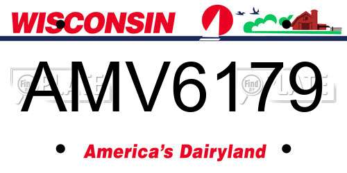 AMV6179 Wisconsin License Plate