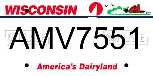 AMV7551 Wisconsin License Plate