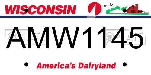 AMW1145 Wisconsin License Plate