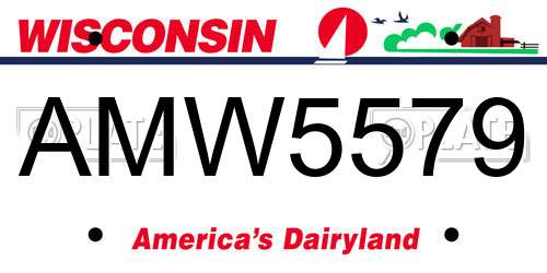 AMW5579 Wisconsin License Plate
